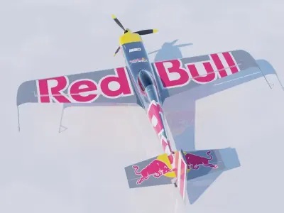 High Quality Zivko Edge 540 Silver Red Bull Livery 3D model