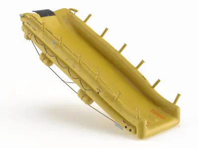 Inflatable Emergency Plane Ramp Yellow 3D model