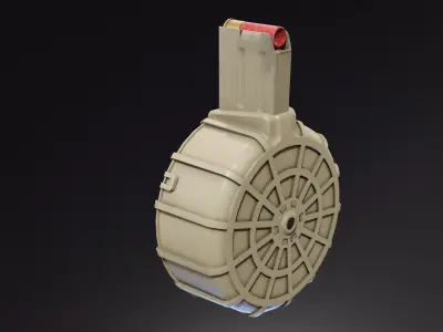 12 gauge drum magazine Low-poly 3D model