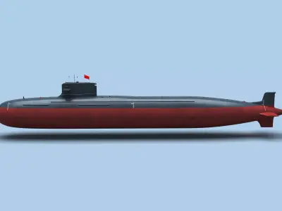 Chinese Type093 Nuclear Submarine 3D model