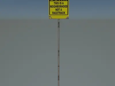 Slow down sign Free low-poly 3D model