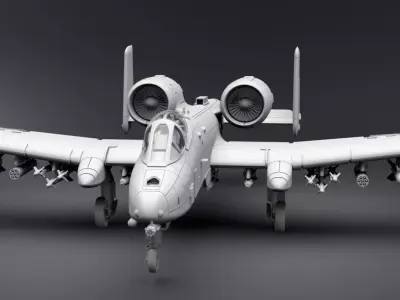 A10 Thunderbolt 2 scale model 3D print model