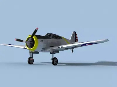 Curtiss P-36C Hawk V03 USAAF 3D model