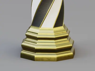 Twisted column Low-poly 3D model