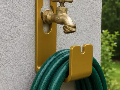 Tap-Mounted Garden Hose Hanger 3D print model
