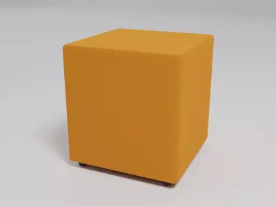 MIX - square shaped pouf with castors - Free 3D model