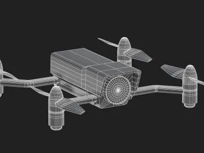 Air recon mini drone Low-poly 3D model