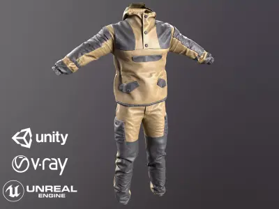 Gorka 4 BARS Male Clothing  Low-poly 3D model