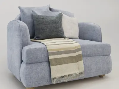 armchair with pillows Free 3D model
