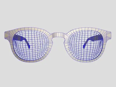 Glasses 6 reading Low-poly 3D model