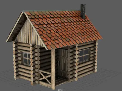 SPRING CABIN Low-poly 3D model