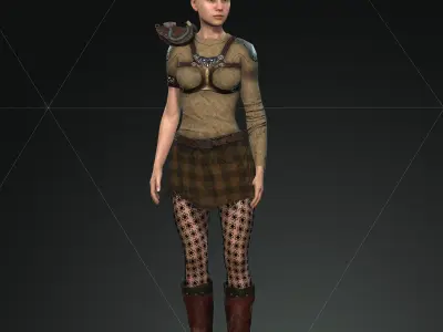Steampunk rigged character Low-poly 3D model shop