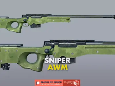 Weapon - AWM - Included Highres Low-poly 3D model