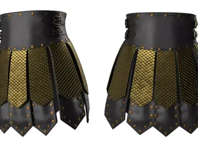 Skirt Armor 02 Low-poly 3D model