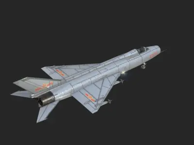 PLAAF J-8I Fighter Shenyang J-8A F8 F-8 Finback Low-poly 3D model