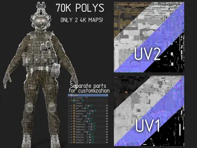US Soldier GAME READY Low-poly 3D model