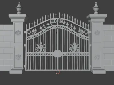 Classic Iron Gate with Ornamental Details 3D print model
