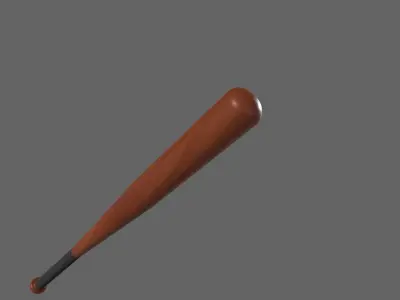 PBR Wooden Baseball Bat Low-poly 3D model