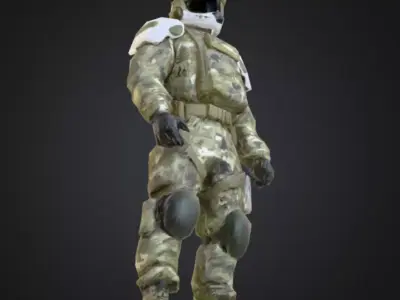 Armored Soldier Character Low-poly 3D model