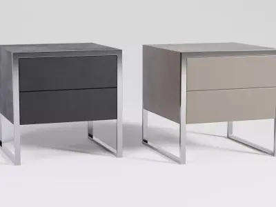 Bedside Table set Free 3D model
