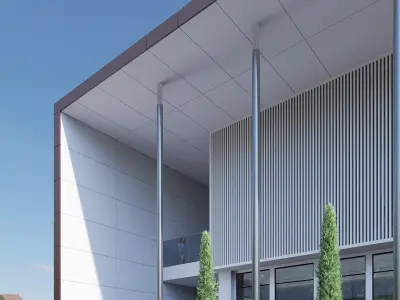 civic building Low-poly 3D model