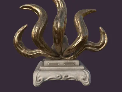 Japanese Fox Statue 3D model