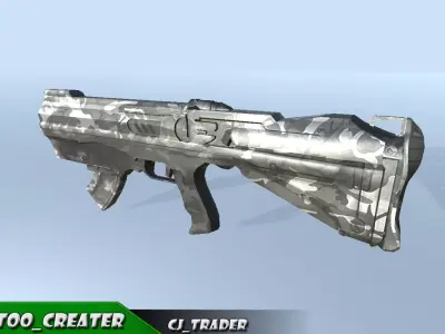 Modern Sci-Fi Weapons gun Low-poly 3D model Low-poly 3D model