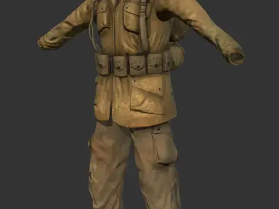 World War 2 American Soldier Uniform Low-poly 3D model