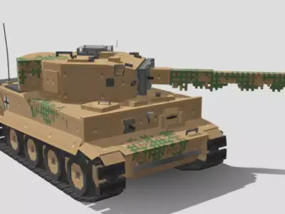 Tiger E Low-poly 3D model