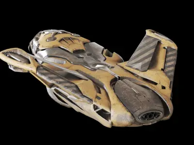 Sci Fi Cargo Ship Low-poly 3D model