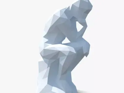 The Thinker Sculpture Low Low-poly 3D model
