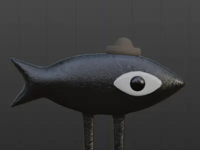 Fish with legs  Low-poly 3D model