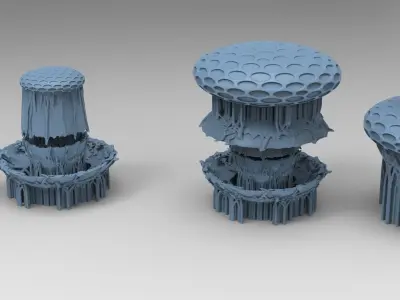 Ivy mushroom root collection 1 Low-poly 3D model