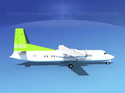 Fokker 50 Air Baltic 3D model