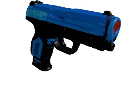 SciFi Pistol with Glowing Blue Barrel 3D model