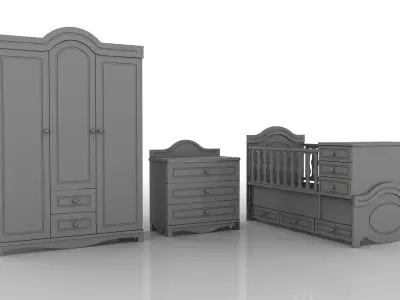 baby room furniture 3D model purchase