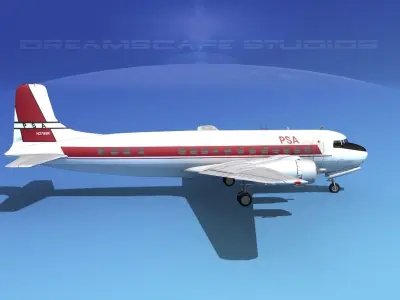 Douglas DC-6 PSA 3D model
