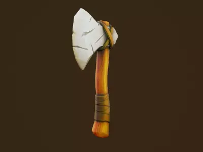 Stone Axe - Game Ready Weapon Low-poly 3D model