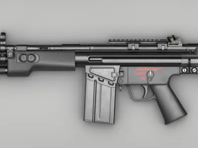 Fleming Firearms HK51 - PDW Carbine Pack - Game Asset Low-poly 3D model