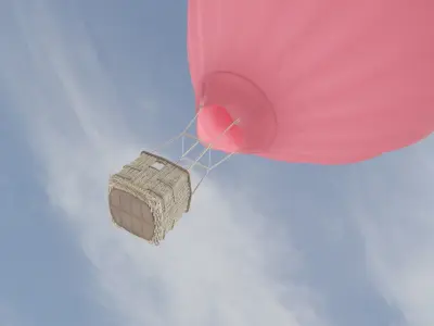 Cartoony hot air balloon 3D model