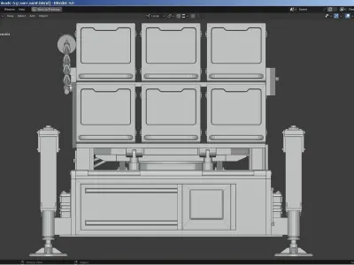 SAM missile launcher 1 of 3 Low-poly 3D model