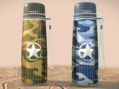 Military Water Bottles 3D model