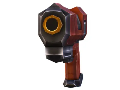 LowPoly Sci-Fi Cartoon Pistol Gun 3D model