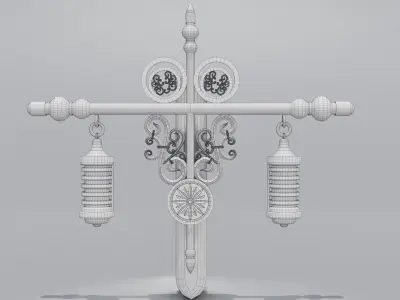 Ornament Gold Wall Lamp for decoration Free low-poly 3D model