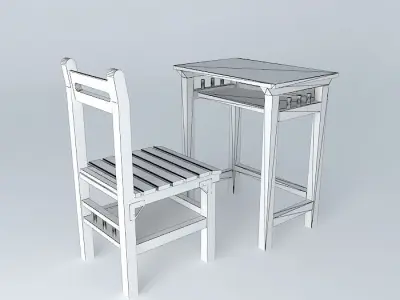 The new desks and chairs set Free 3D model