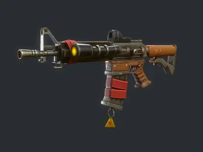 Stylized M4 carbine Weapon Low-poly 3D model