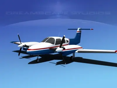 Piper PA-44-180T Turbo Seminole V04 3D model