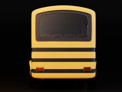 Low Poly School Bus Low-poly 3D model purchase