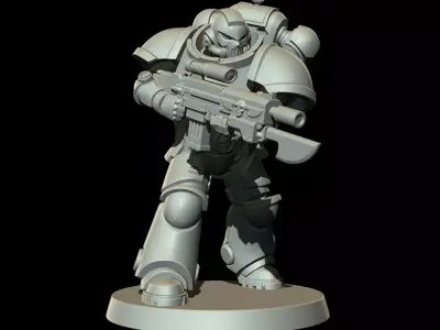 Sci-Fi Heavy Trooper STL Modular Power Armor 32mm Miniature V4 3D print model