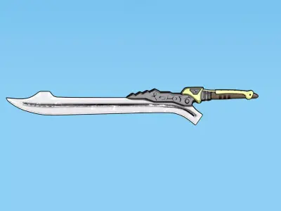 Sci-Fi Sword Stylized and PBR Variants Low-poly 3D model